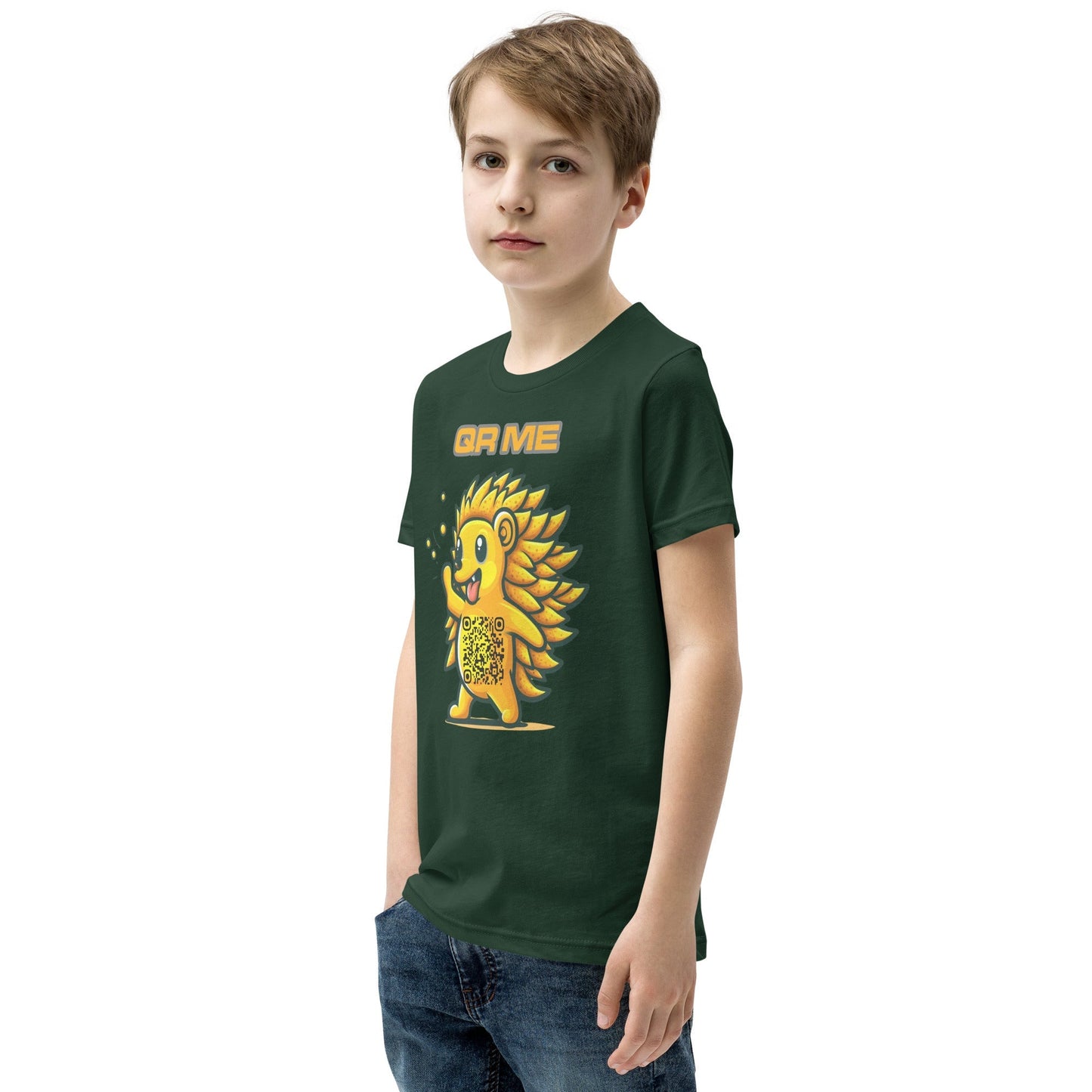 Fun Hedgehog Emoji QR Code Youth T-Shirt