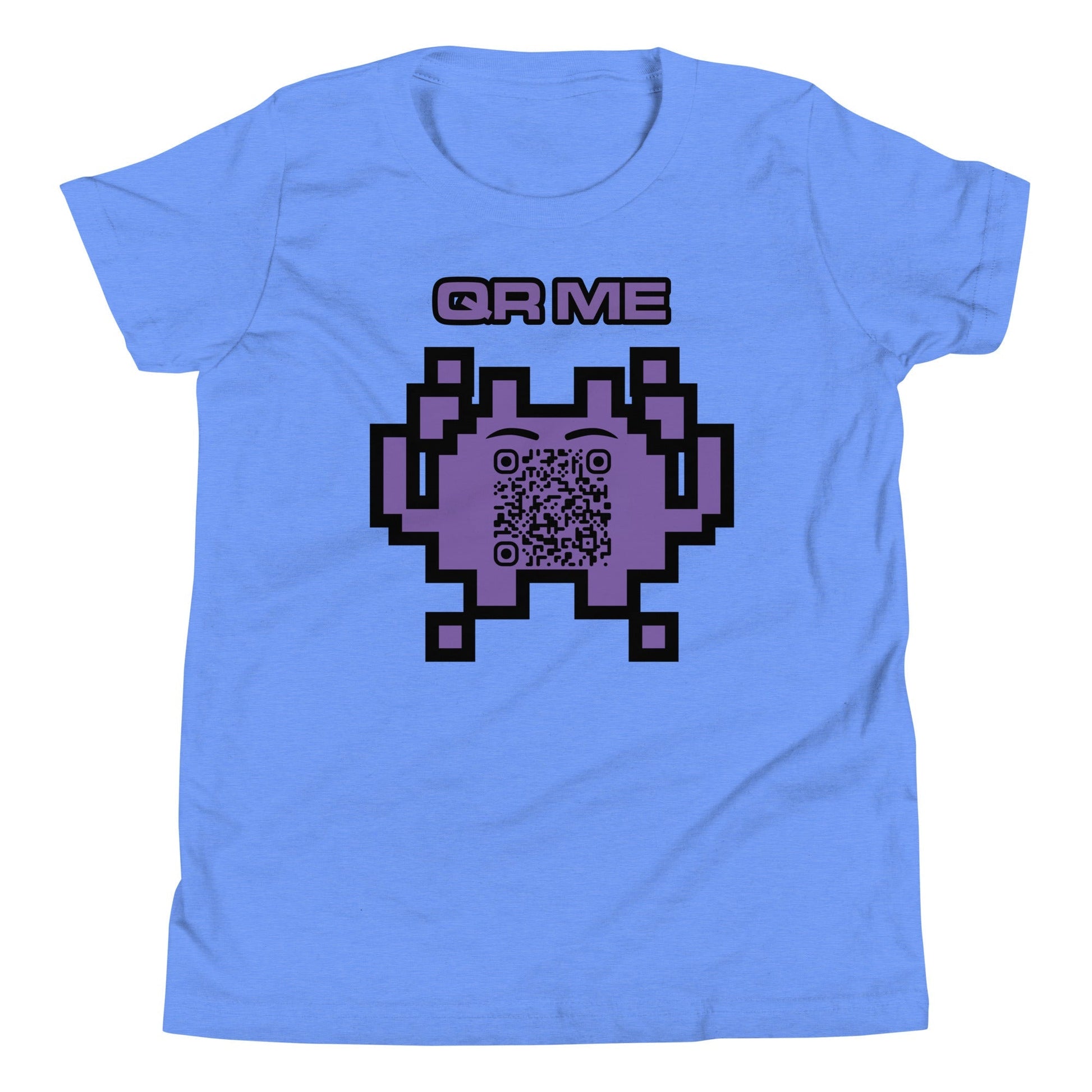 Fun Alien Emoji QR Code Youth Short Sleeve T-Shirt