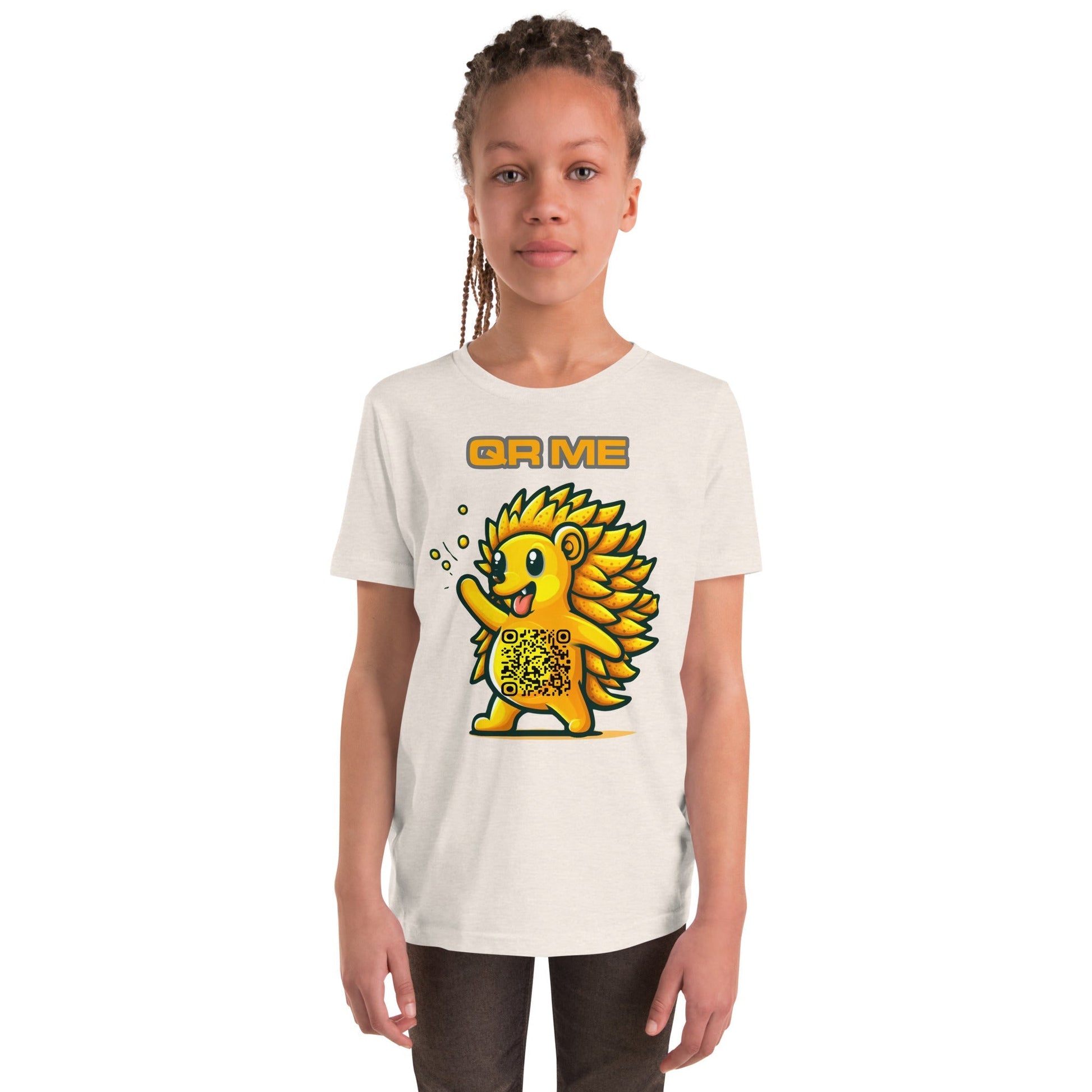 Fun Hedgehog Emoji QR Code Youth T-Shirt