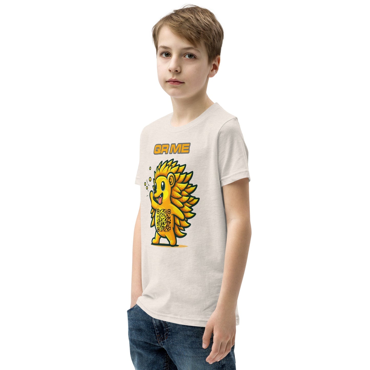 Fun Hedgehog Emoji QR Code Youth T-Shirt
