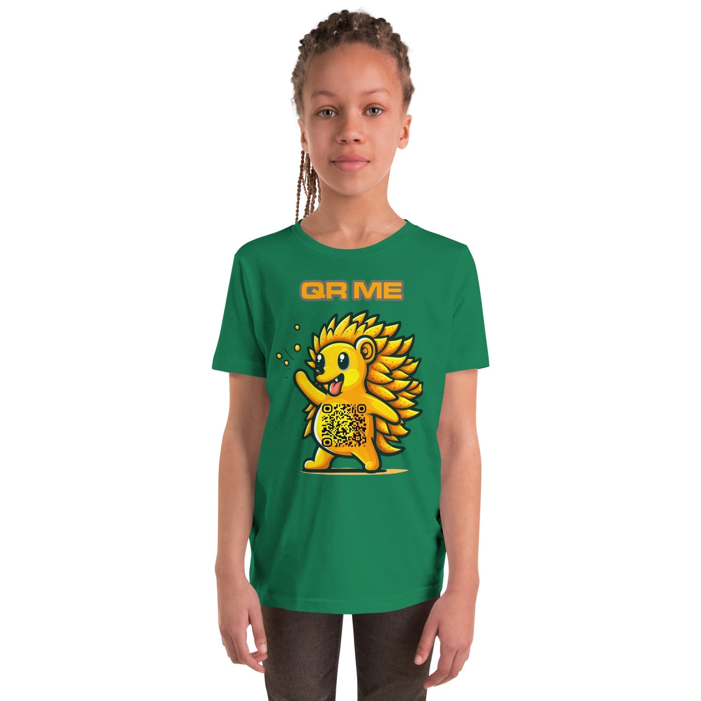 Fun Hedgehog Emoji QR Code Youth T-Shirt