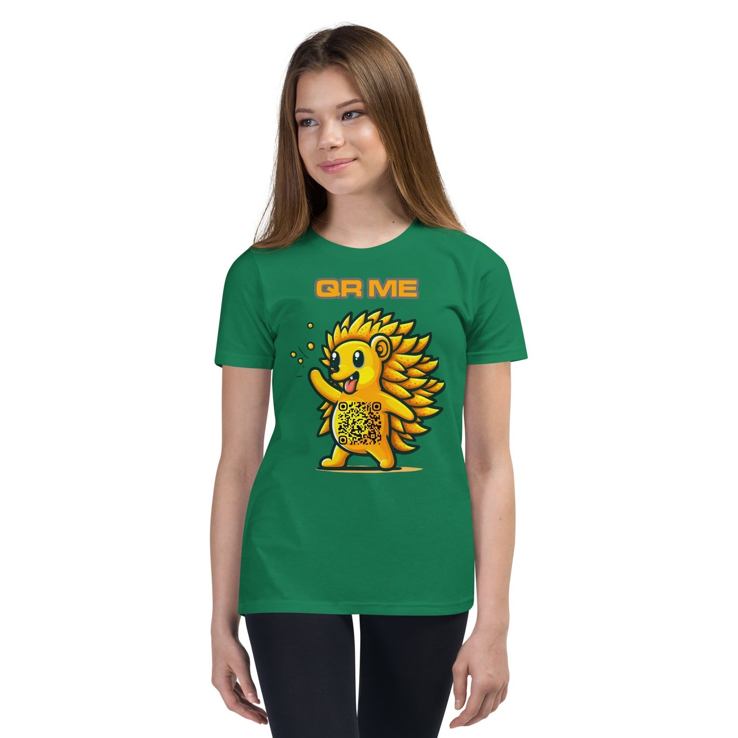 Fun Hedgehog Emoji QR Code Youth T-Shirt