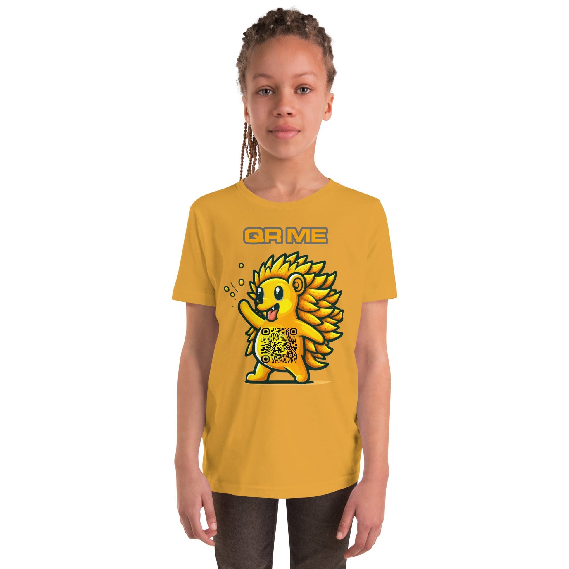 Fun Hedgehog Emoji QR Code Youth T-Shirt