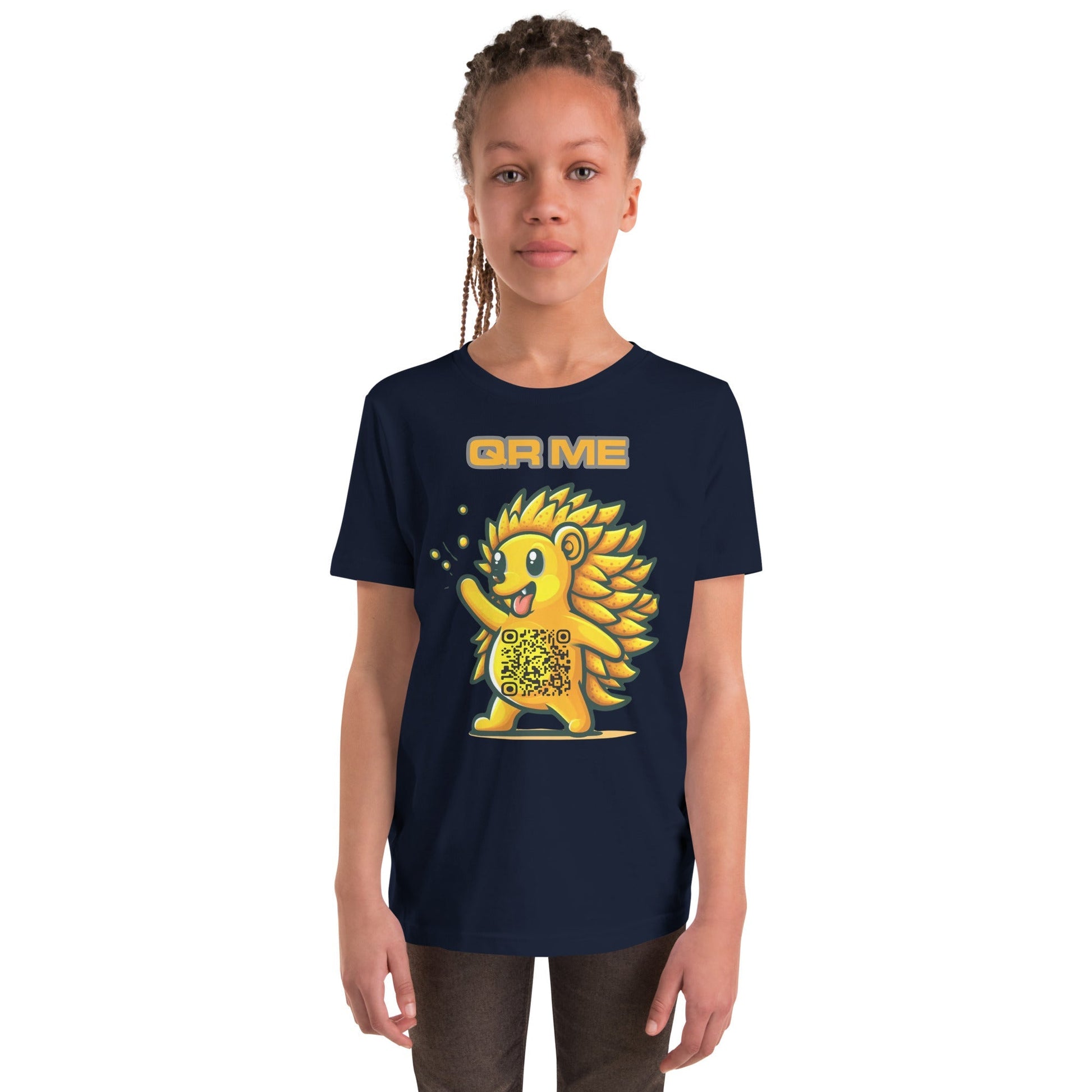 Fun Hedgehog Emoji QR Code Youth T-Shirt