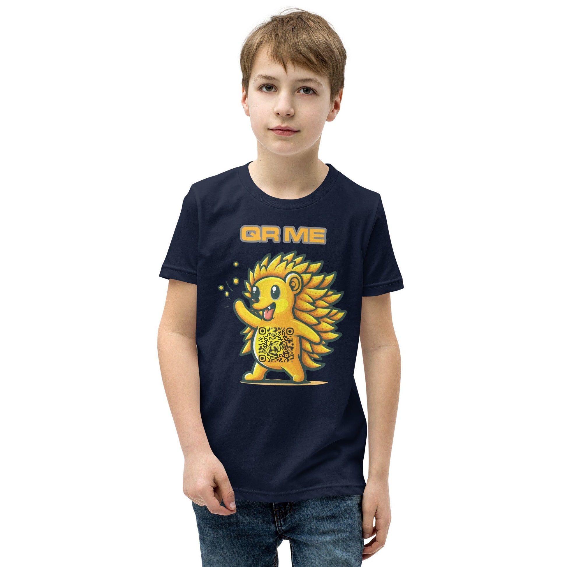 Fun Hedgehog Emoji QR Code Youth T-Shirt