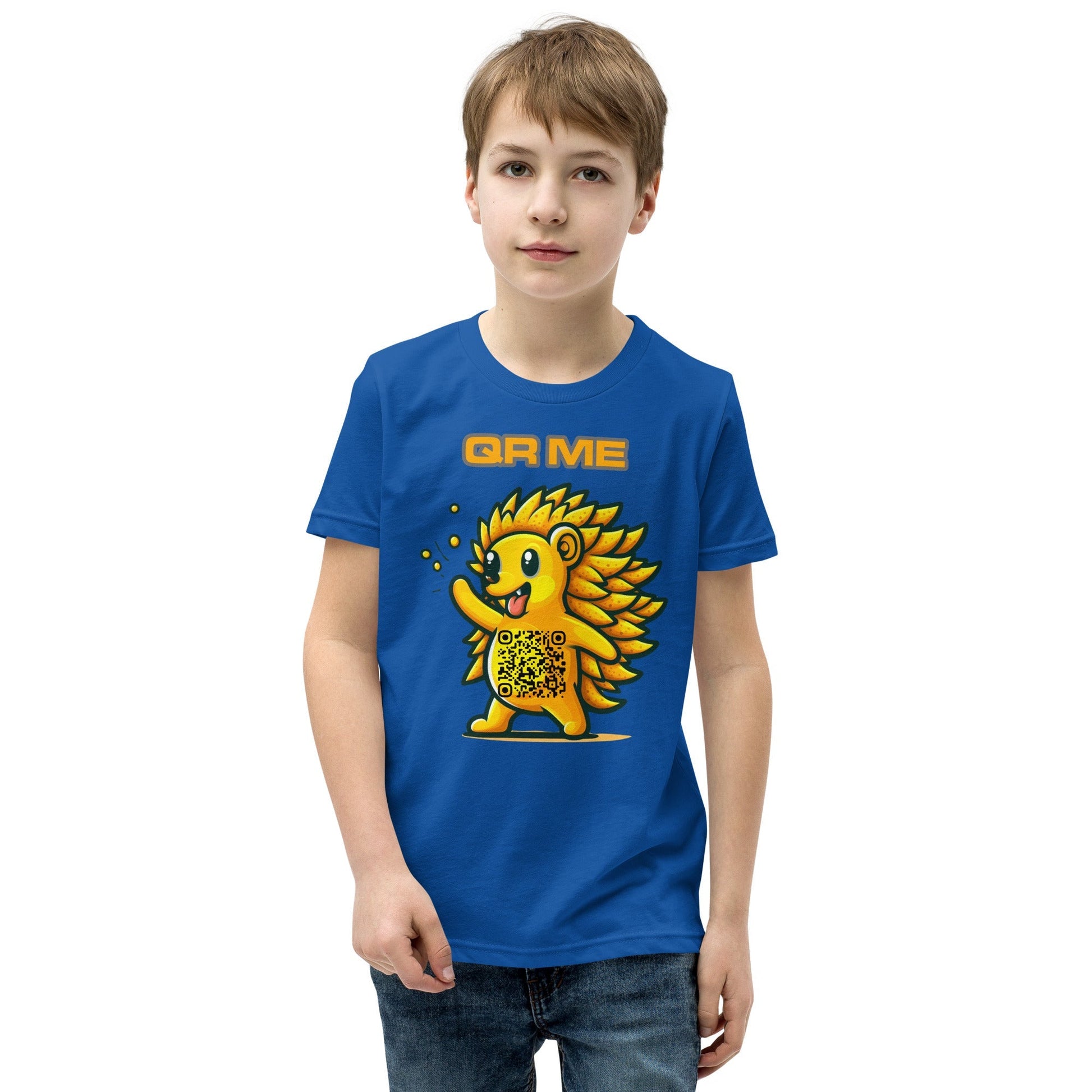 Fun Hedgehog Emoji QR Code Youth T-Shirt