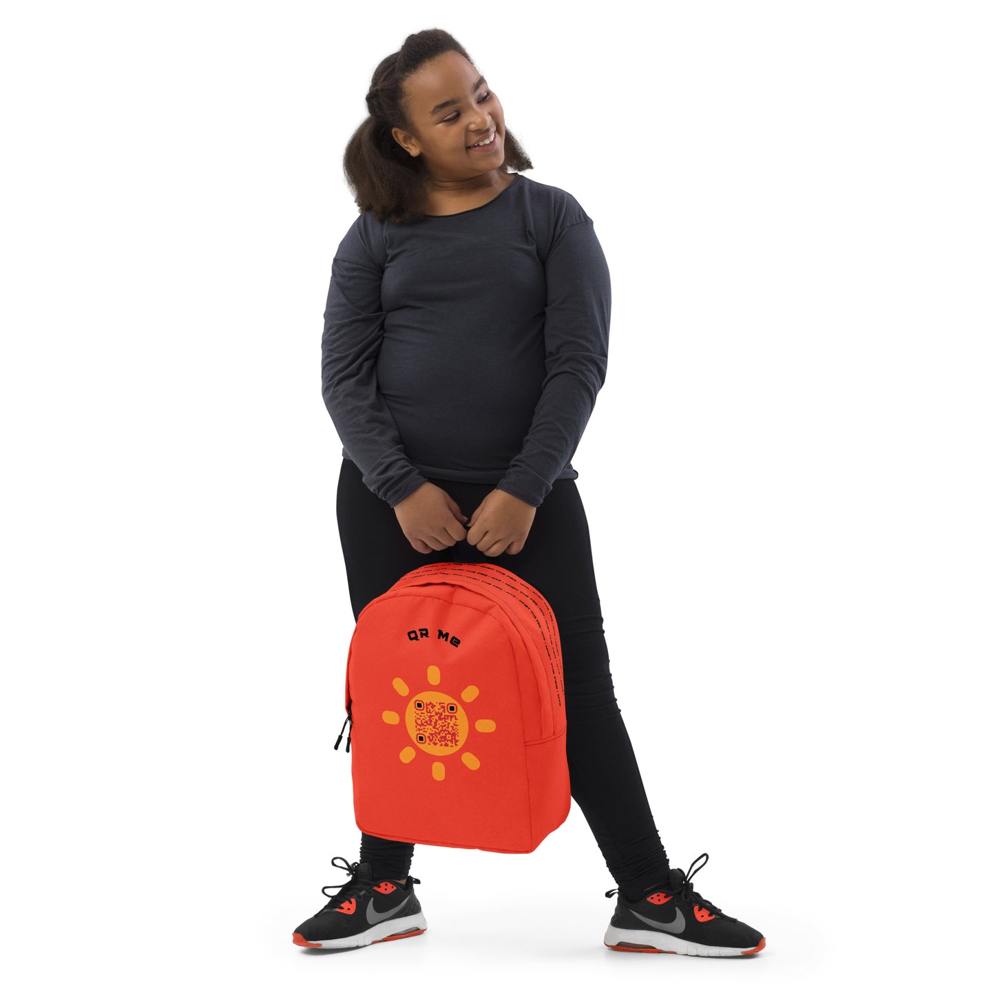 Sunshine Emoji Personalized QR Code Backpack