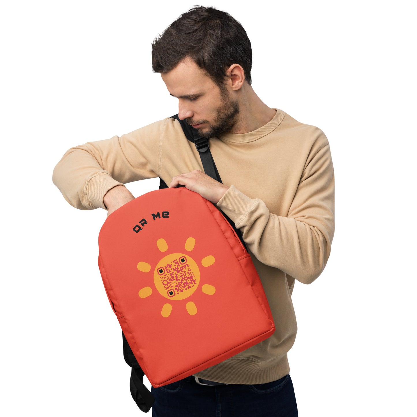 Sunshine Emoji Personalized QR Code Backpack