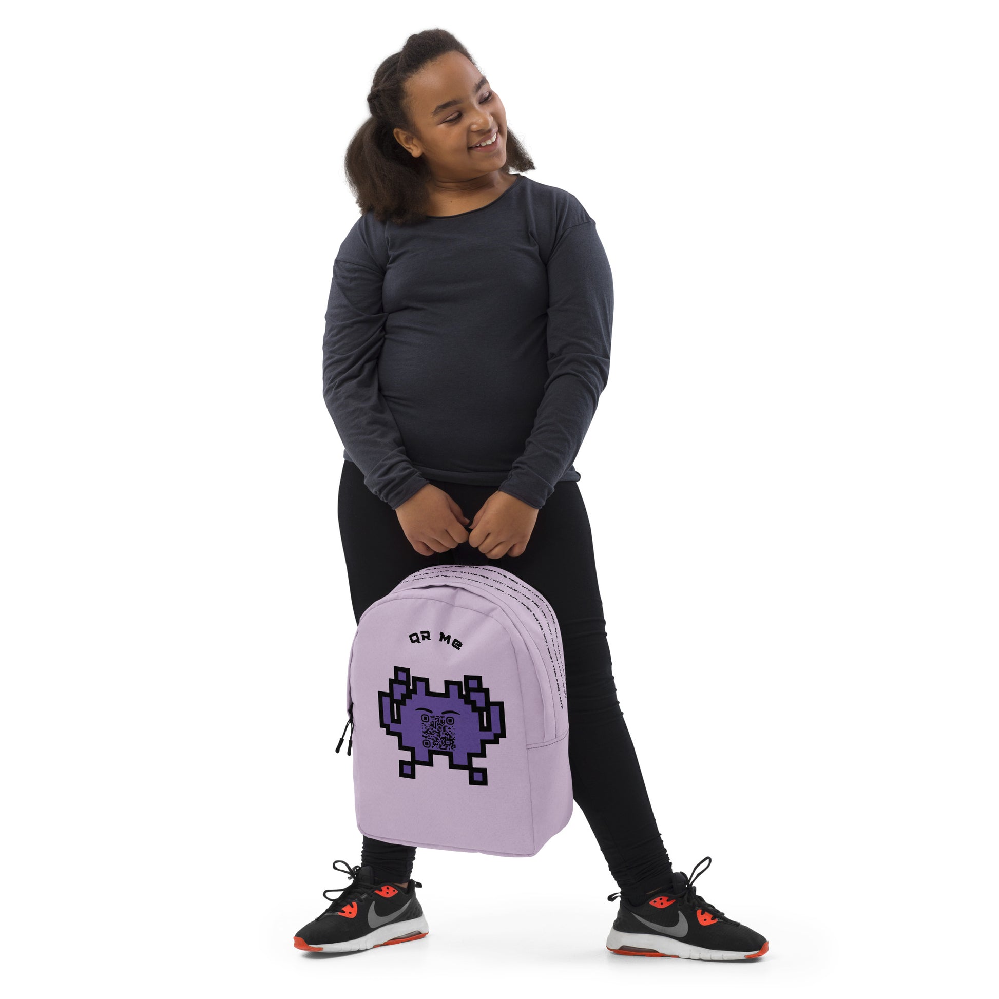 Alien Emoji Personalized QR Code Backpack-QR GEAR STORE