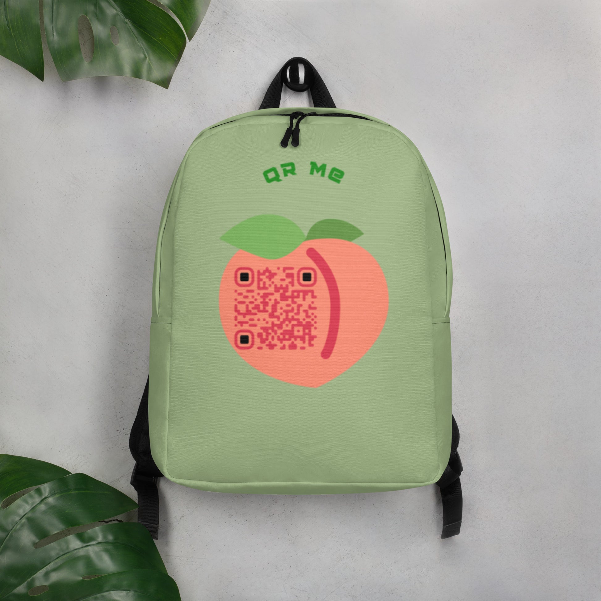 Peach Emoji Personalized QR Code Backpack-QR GEAR STORE