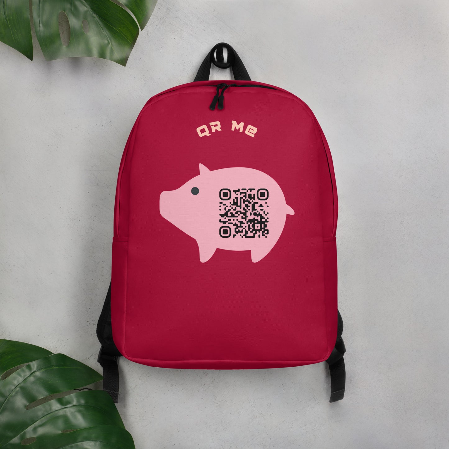 Cute Pig Emoji Personalized QR Code Backpack-QR GEAR STORE