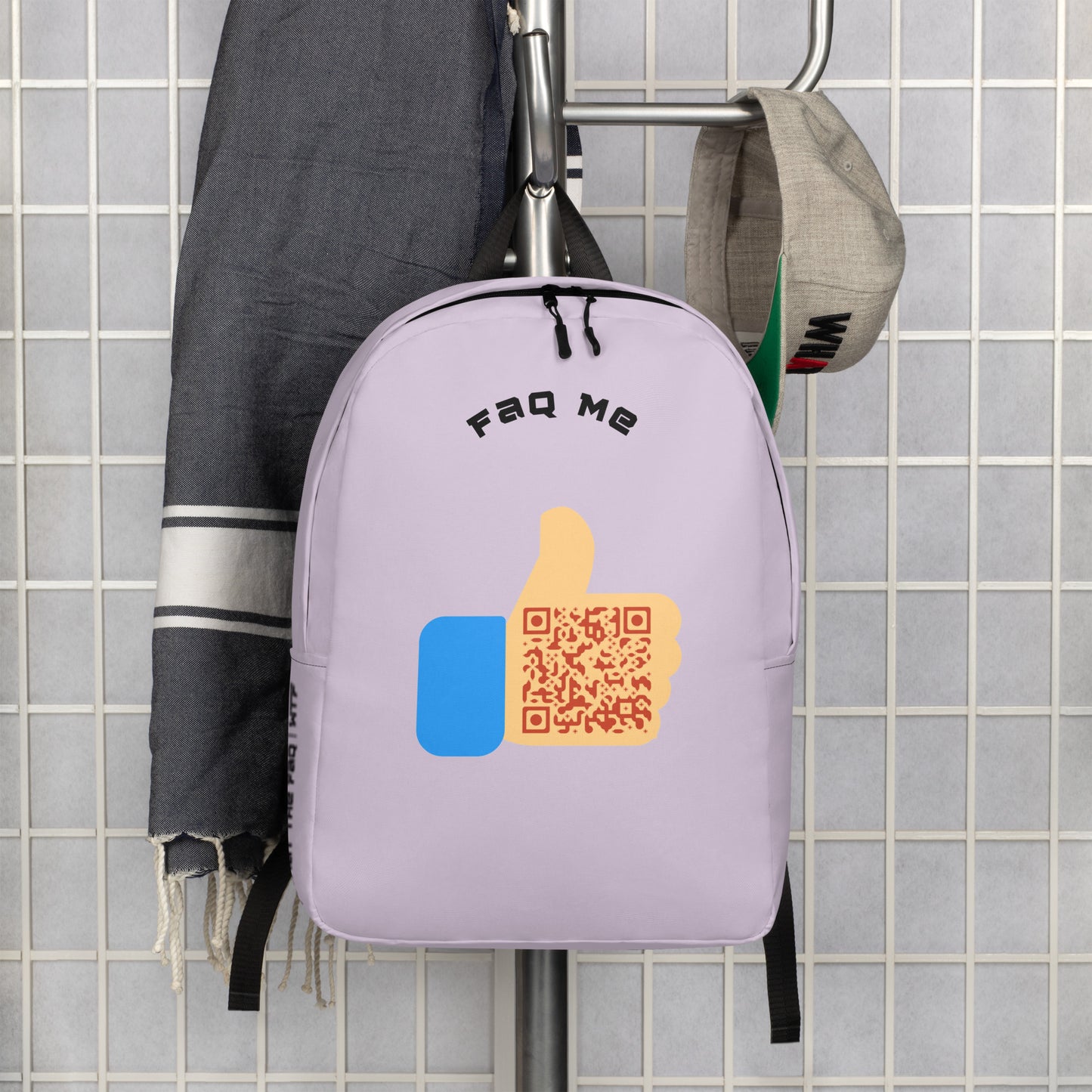 FAQ Me Personalized QR Code Lavender Backpack-QR GEAR STORE