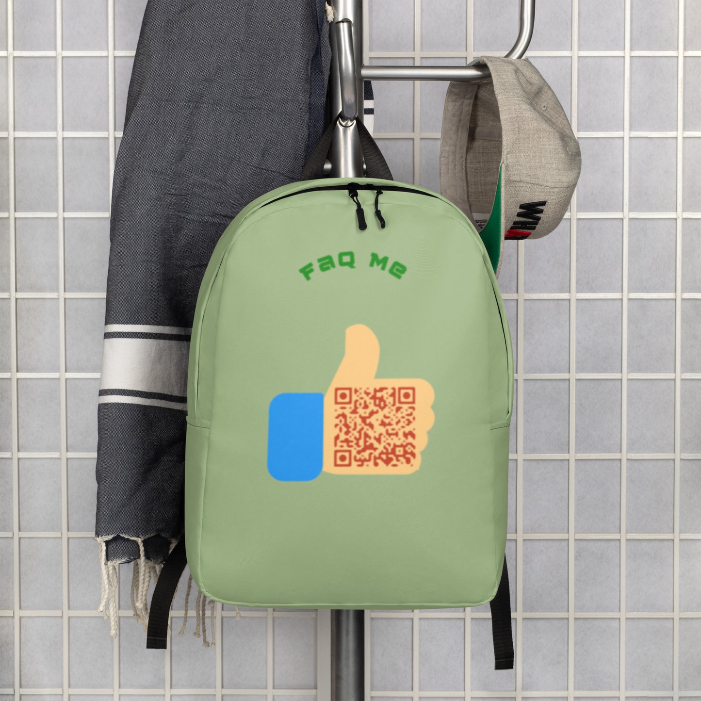 FAQ Me Personalized QR Code Pistachio Backpack-QR GEAR STORE