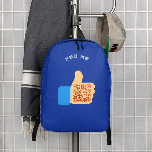 FAQ Me Personalized QR Code Royal Blue Backpack-QR GEAR STORE