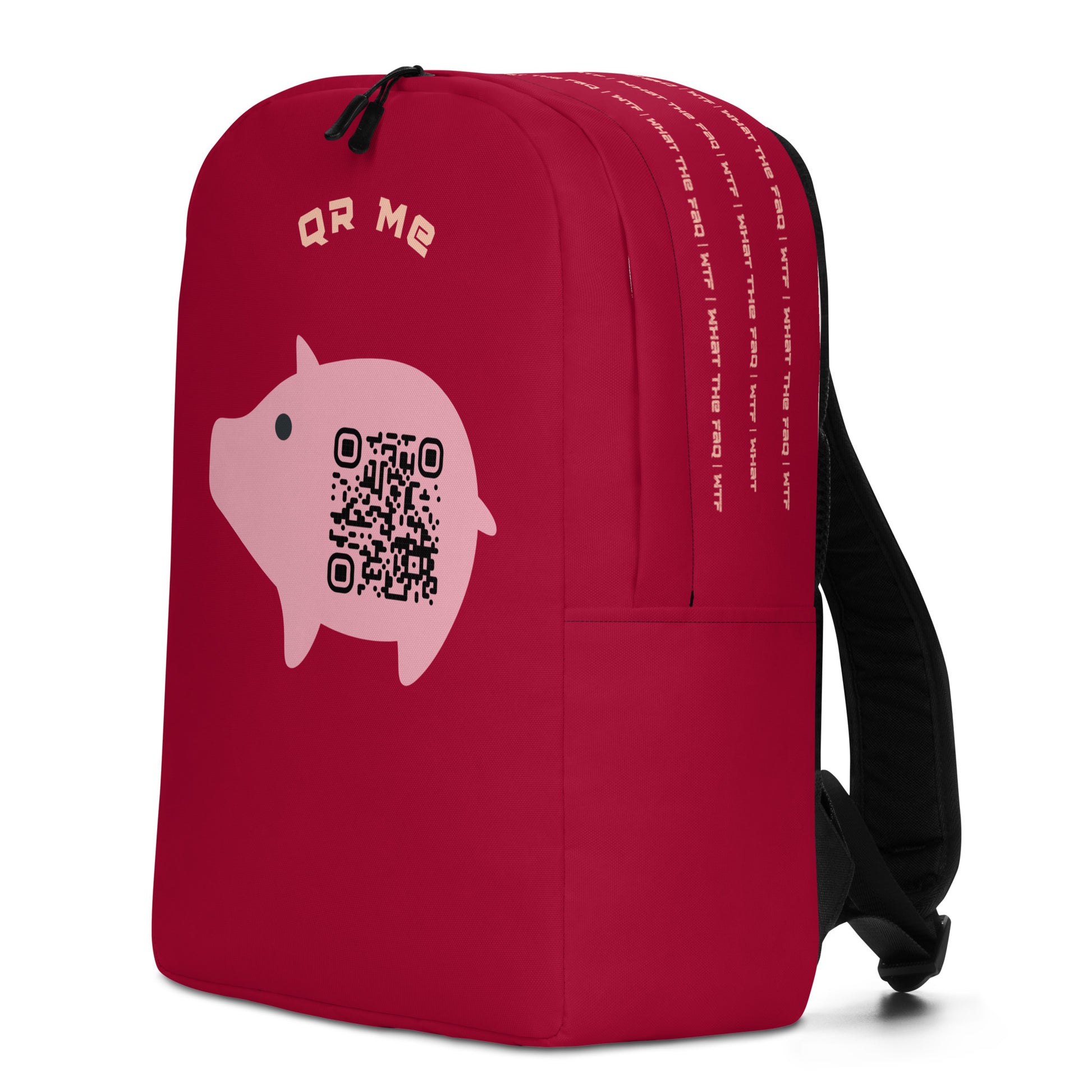 Cute Pig Emoji Personalized QR Code Backpack