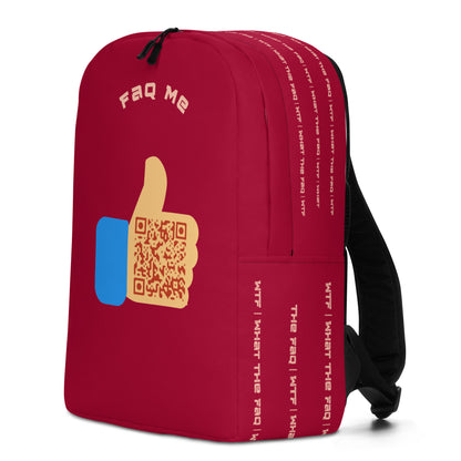 FAQ Me Personalized QR Code Dark Red Backpack