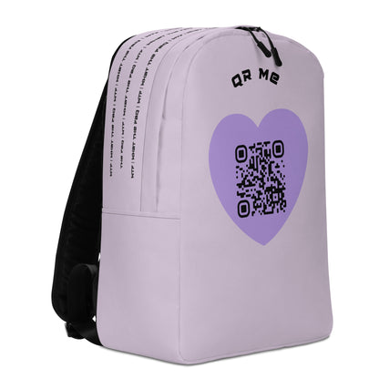 Purple Heart Emoji Personalized QR Code Backpack-QR GEAR STORE