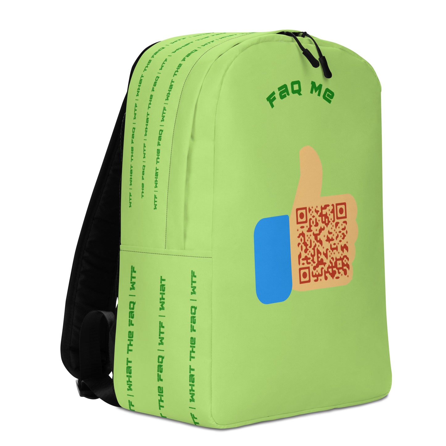 FAQ Me Personalized QR Code Acid Green Backpack