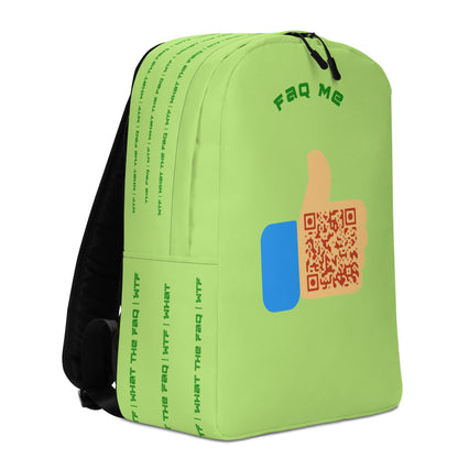 FAQ Me Personalized QR Code Acid Green Backpack-QR GEAR STORE