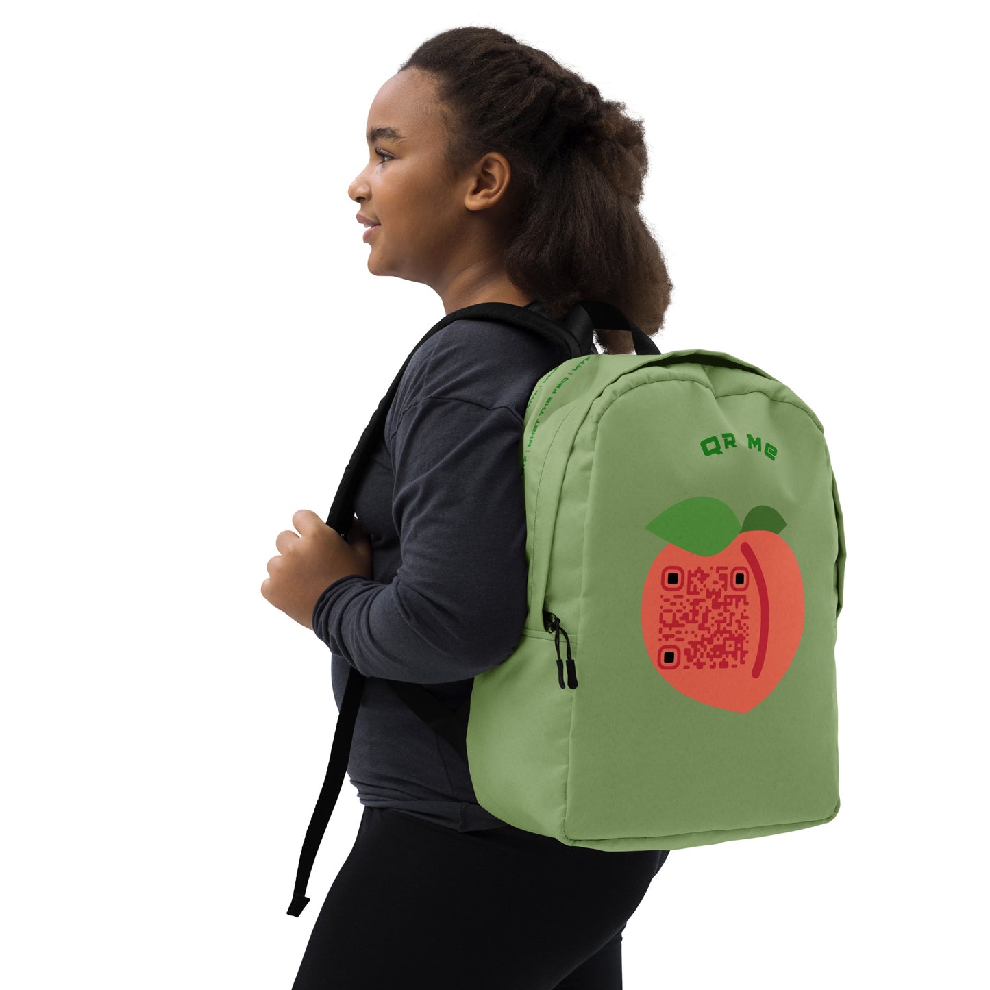 Peach Emoji Personalized QR Code Backpack-QR GEAR STORE