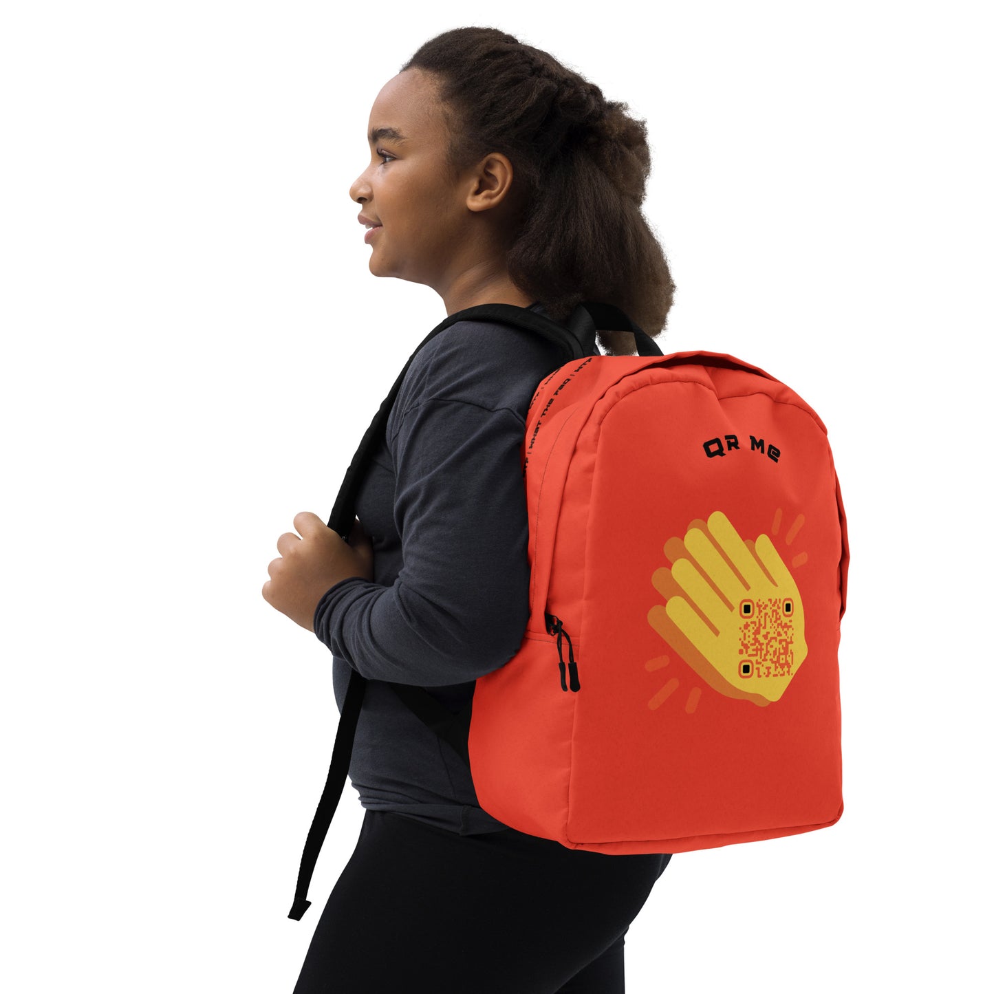 Wave Emoji Personalized QR Code Backpack-QR GEAR STORE