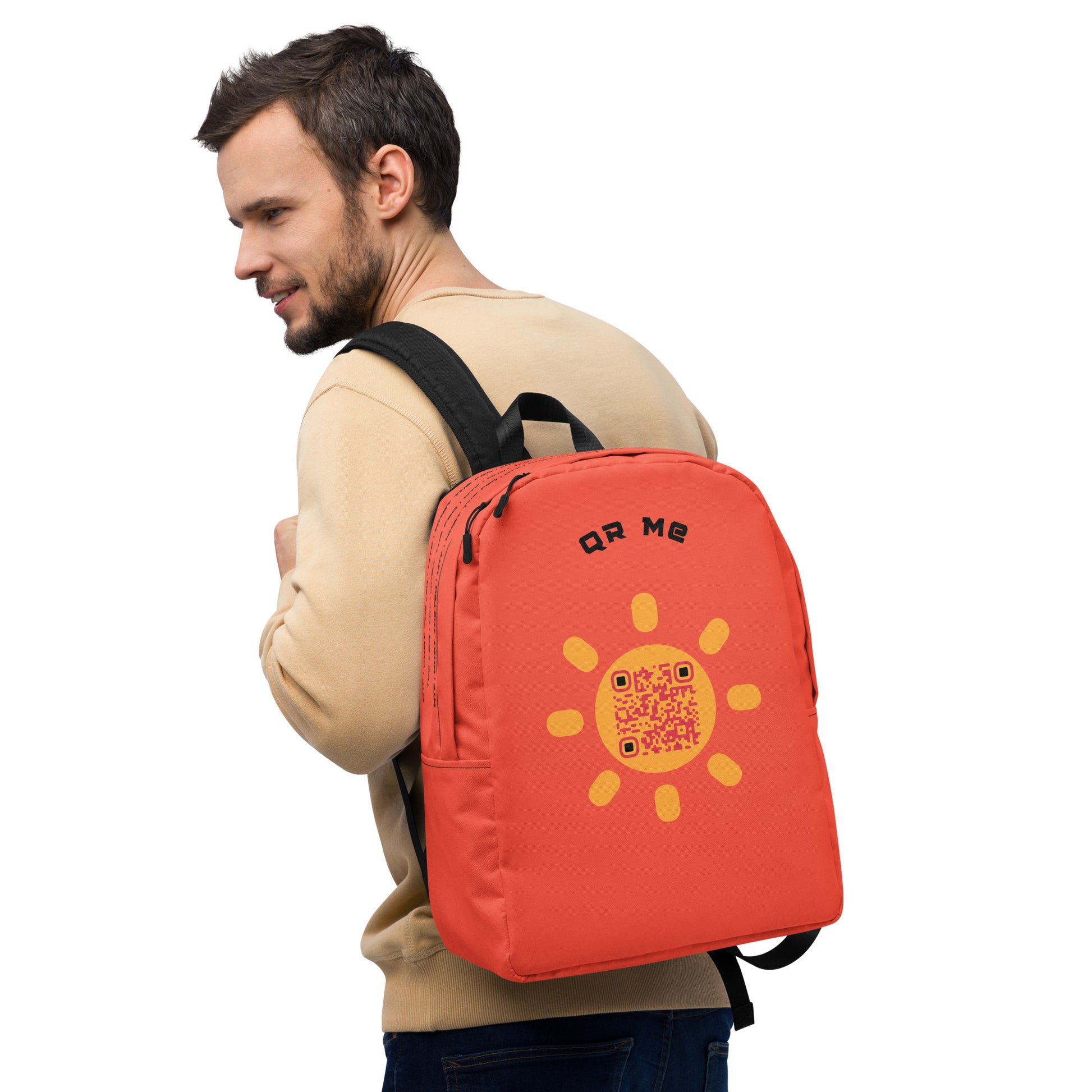 Sunshine Emoji Personalized QR Code Backpack