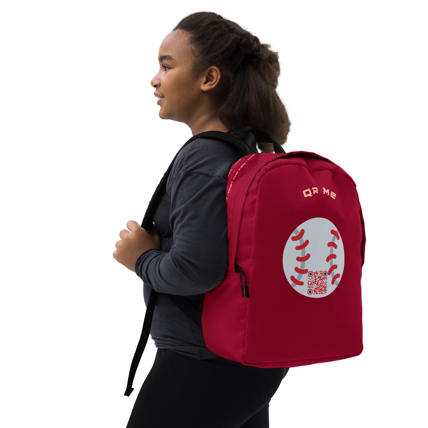 Baseball Emoji Personalized QR Code Backpack-QR GEAR STORE