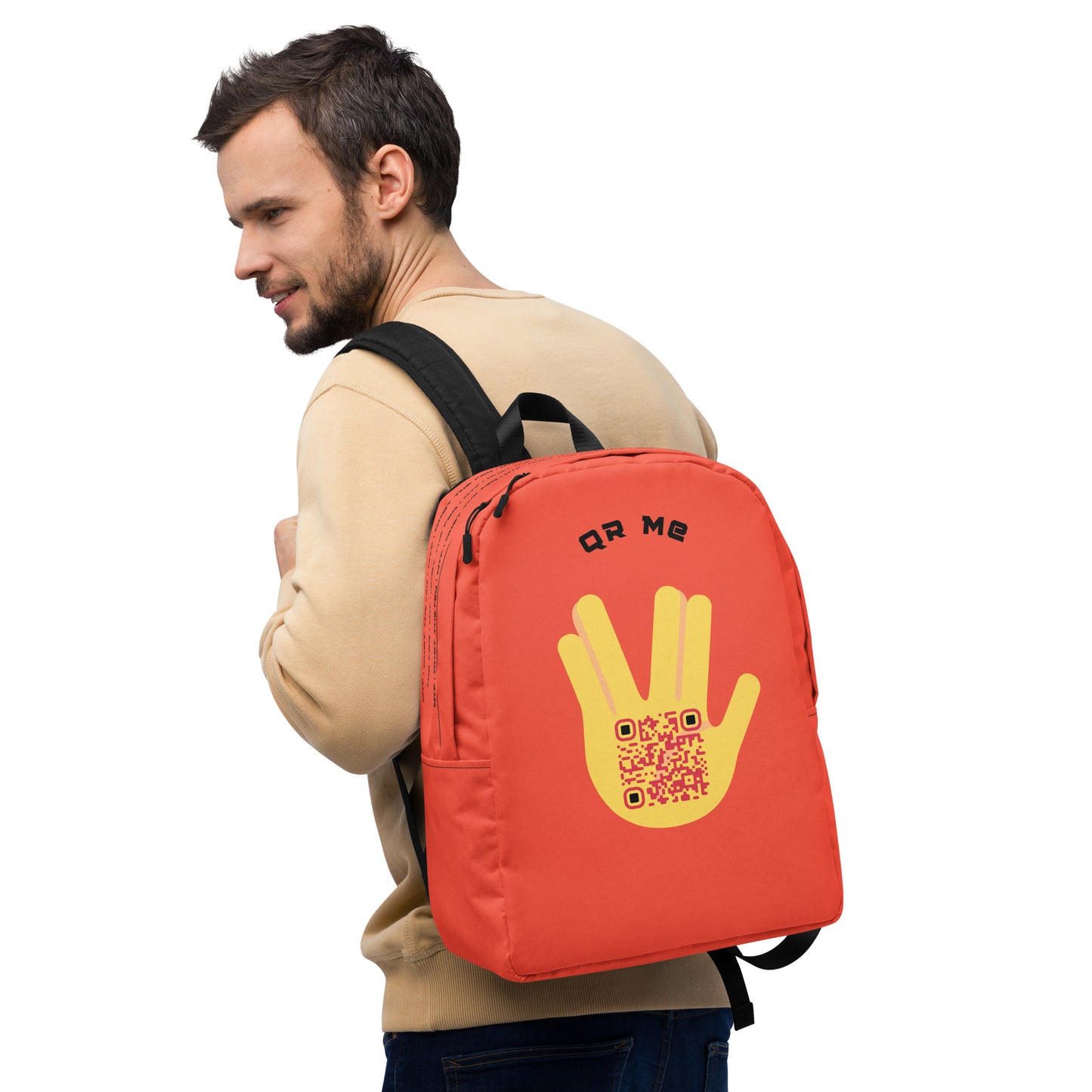 Vulcan Wave Emoji Personalized QR Code Backpack-QR GEAR STORE