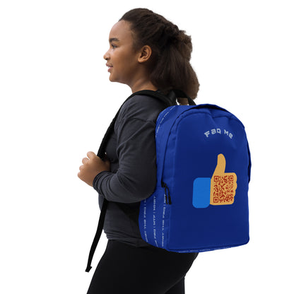 FAQ Me Personalized QR Code Royal Blue Backpack