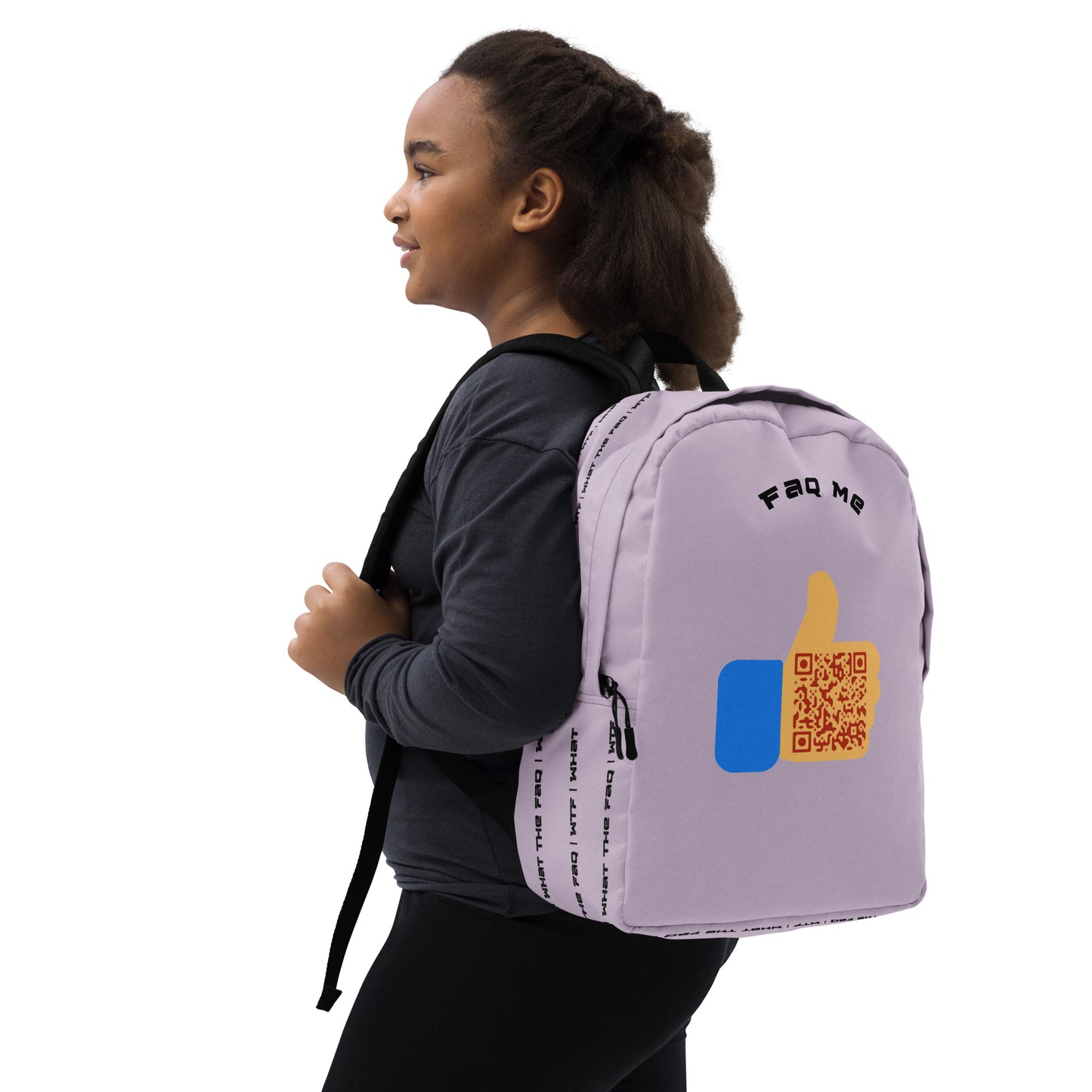 FAQ Me Personalized QR Code Lavender Backpack-QR GEAR STORE