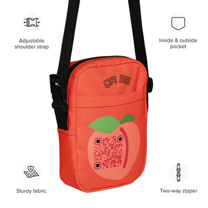 Peach Emoji Personalized QR Code crossbody bag-QR GEAR STORE