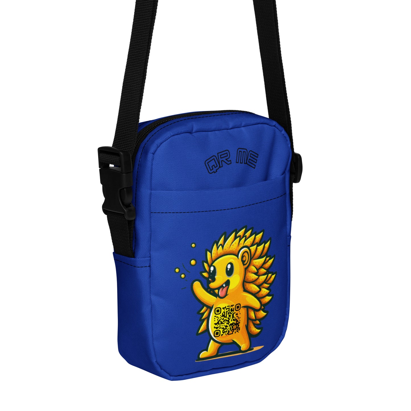 Hedgehog Emoji Personalized QR Code Crossbody Bag-Royal Blue-QR GEAR STORE