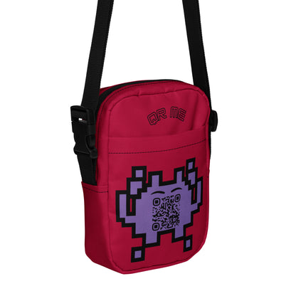 Alien Emoji Personalized QR Code crossbody bag-Dark Red-QR GEAR STORE