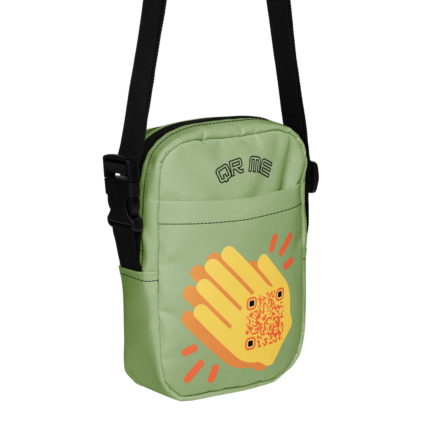 Wave Emoji Personalized QR Code crossbody bag-Pistachio-QR GEAR STORE