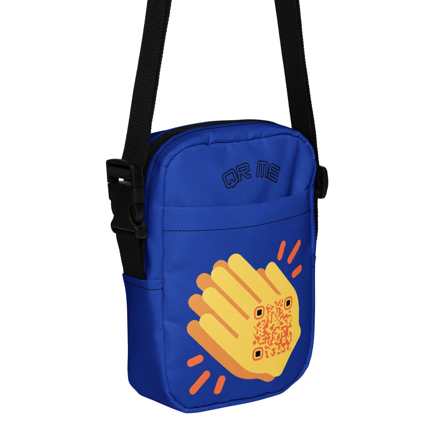 Wave Emoji Personalized QR Code crossbody bag-Royal Blue-QR GEAR STORE