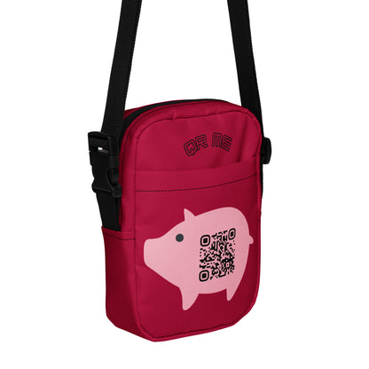 Cute Pig Emoji Personalized QR Code crossbody bag-Dark Red-QR GEAR STORE