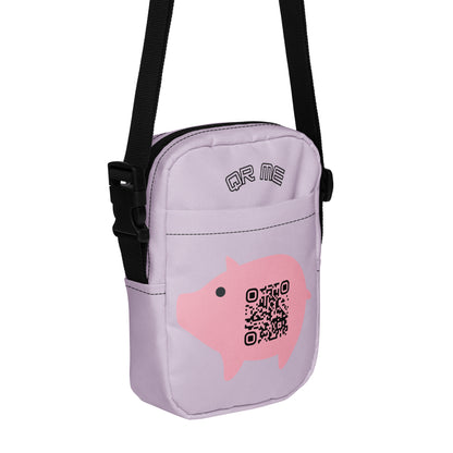 Cute Pig Emoji Personalized QR Code crossbody bag-Lavender-QR GEAR STORE