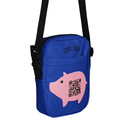 Cute Pig Emoji Personalized QR Code crossbody bag-Royal Blue-QR GEAR STORE