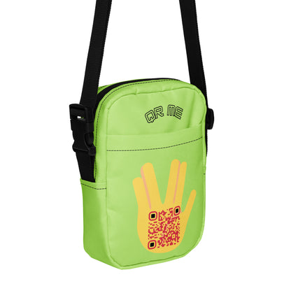 Vulcan Wave Emoji Personalized QR Code crossbody bag-Acid Green-QR GEAR STORE