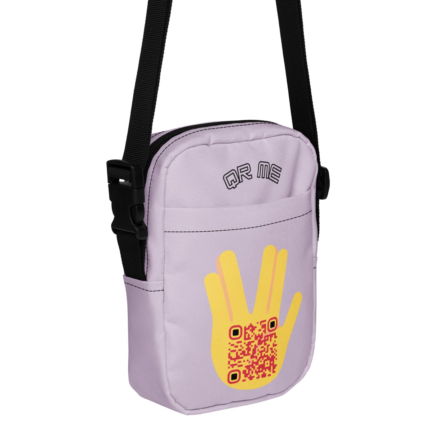 Vulcan Wave Emoji Personalized QR Code crossbody bag-Lavender-QR GEAR STORE