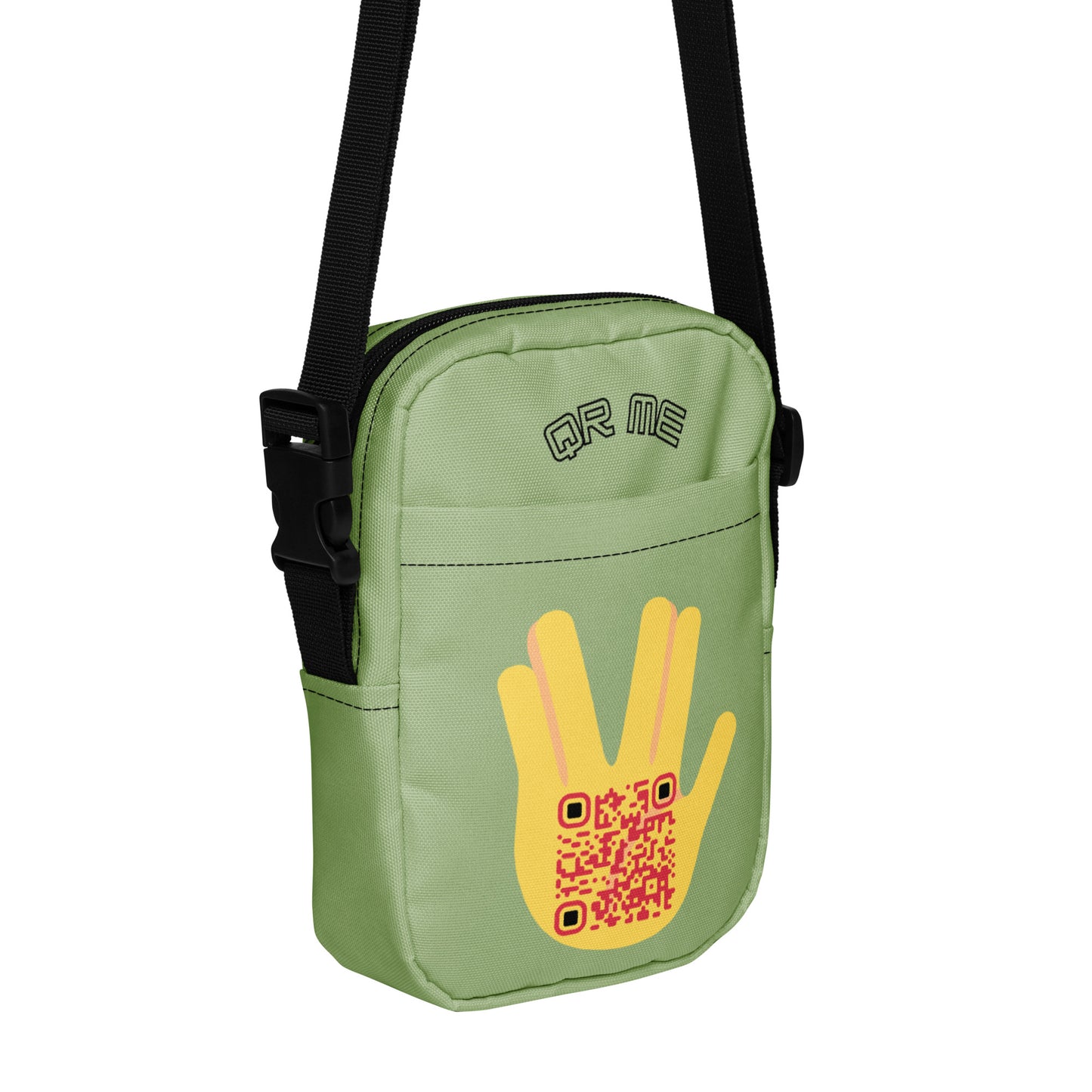 Vulcan Wave Emoji Personalized QR Code crossbody bag-Pistachio-QR GEAR STORE