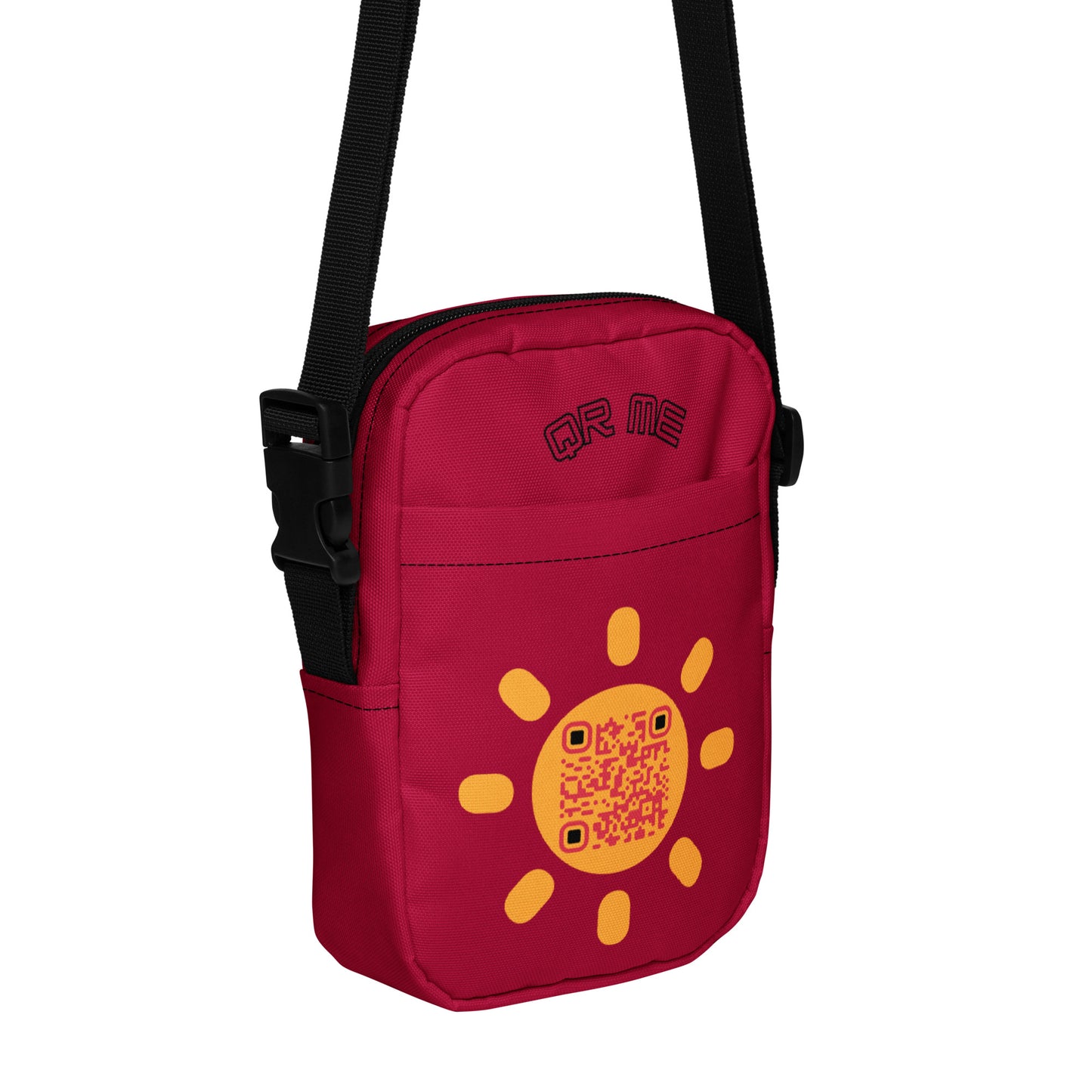 Sunshine Emoji Personalized QR Code crossbody bag-Dark Red-QR GEAR STORE