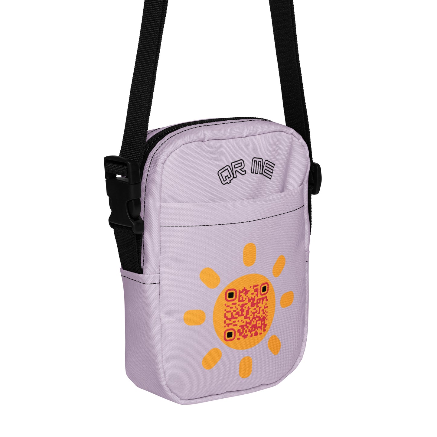 Sunshine Emoji Personalized QR Code crossbody bag-Lavender-QR GEAR STORE