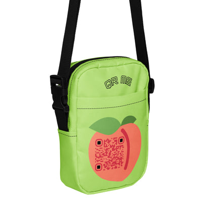 Peach Emoji Personalized QR Code crossbody bag-Acid Green-QR GEAR STORE