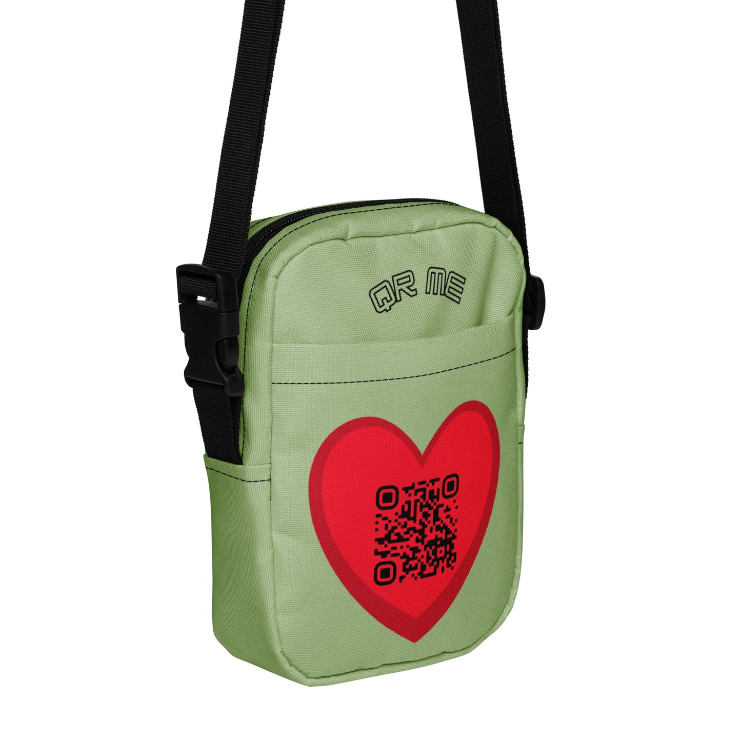 Red Heart Emoji Personalized QR Code crossbody bag-Pistachio-QR GEAR STORE