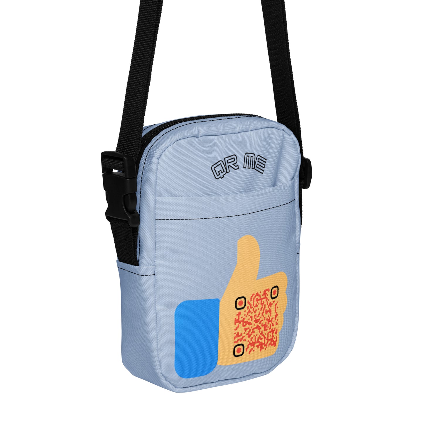 Thumbs Up Emoji Personalized QR Code Crossbody bag-Powder Blue-QR GEAR STORE