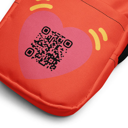 Pink Heart Emoji Personalized QR Code crossbody bag-QR GEAR STORE