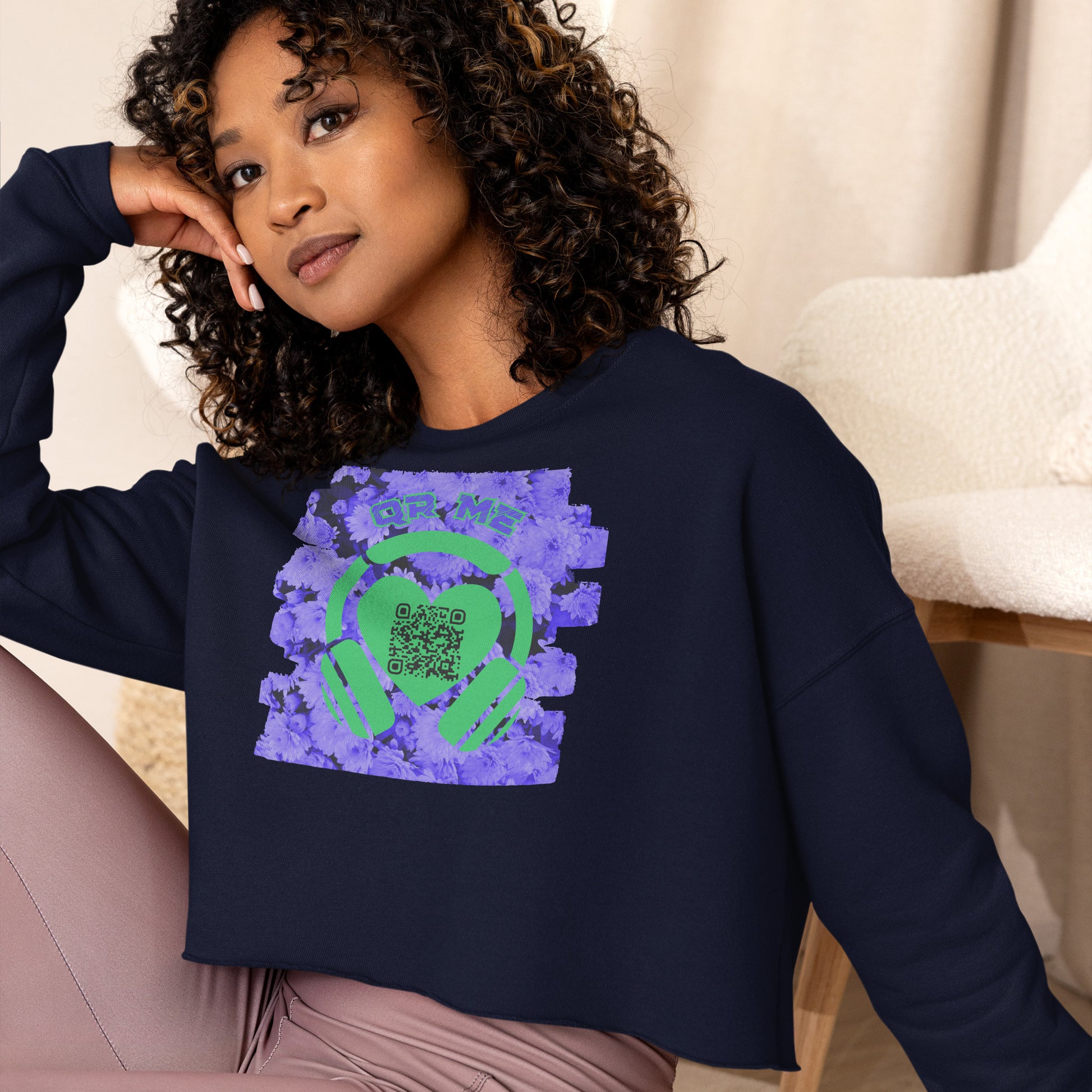 FruitsMusic Cropped Sweatshirt – Share the Top Spotify Playlist with your QR Code