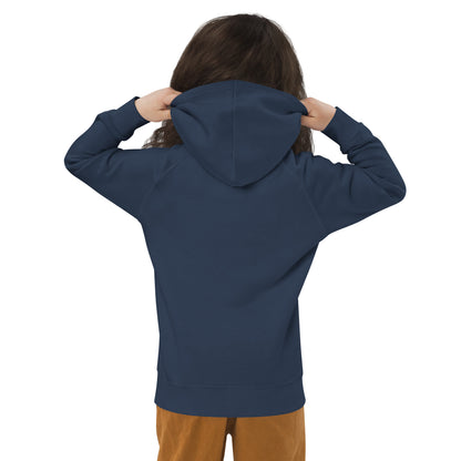 Fun Hedgehog Emoji QR Code Kids eco hoodie-QR GEAR STORE