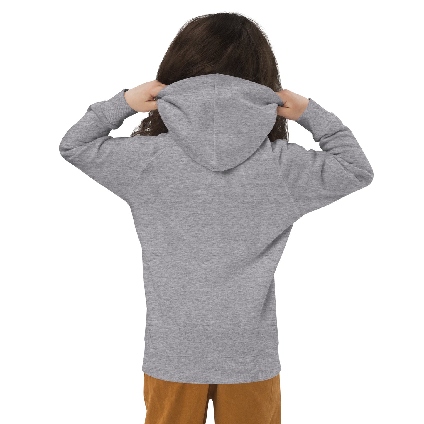 Fun Hedgehog Emoji QR Code Kids eco hoodie-QR GEAR STORE